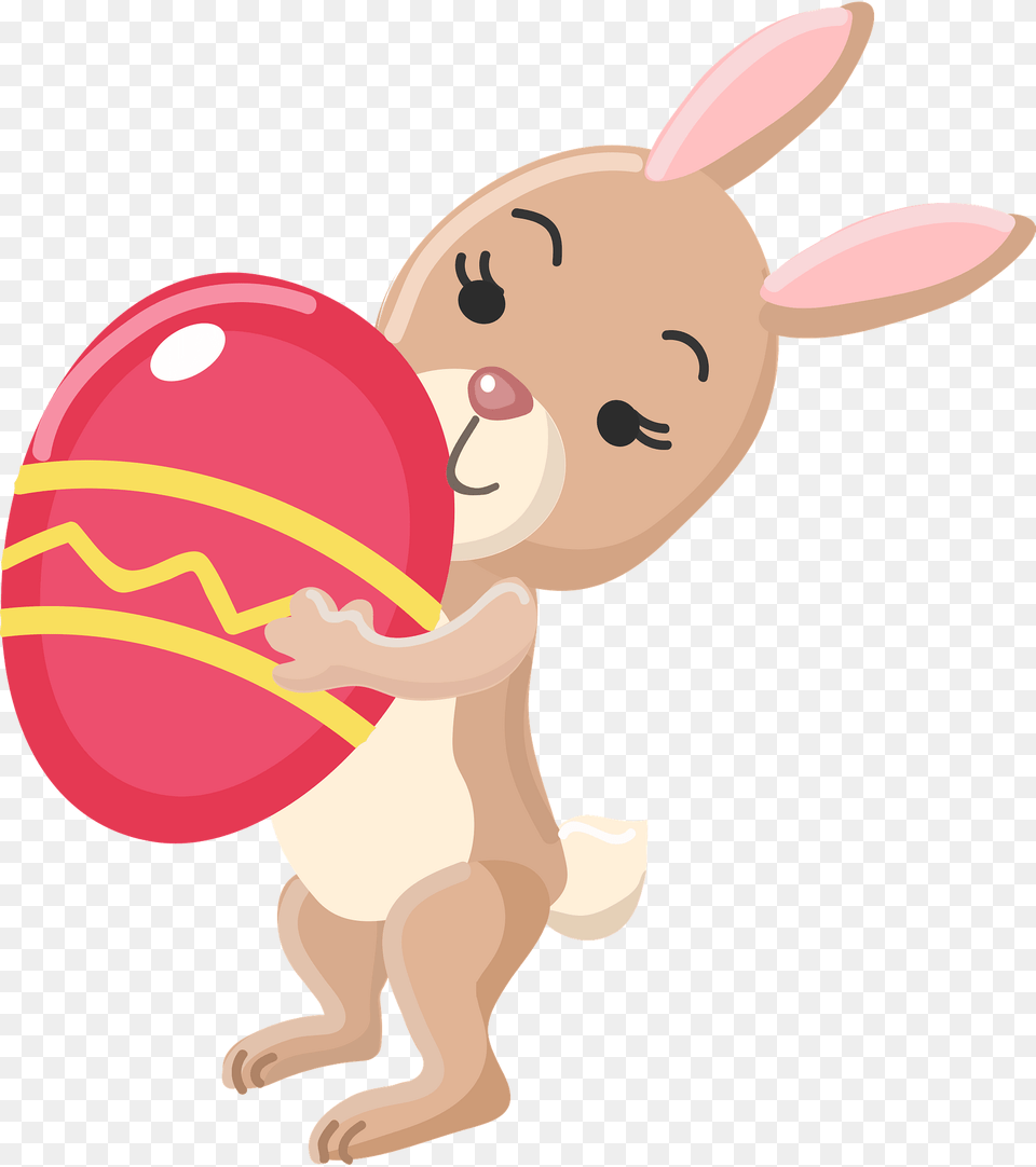 Rabbit With Easter Egg Clipart, Face, Head, Person, Balloon Png