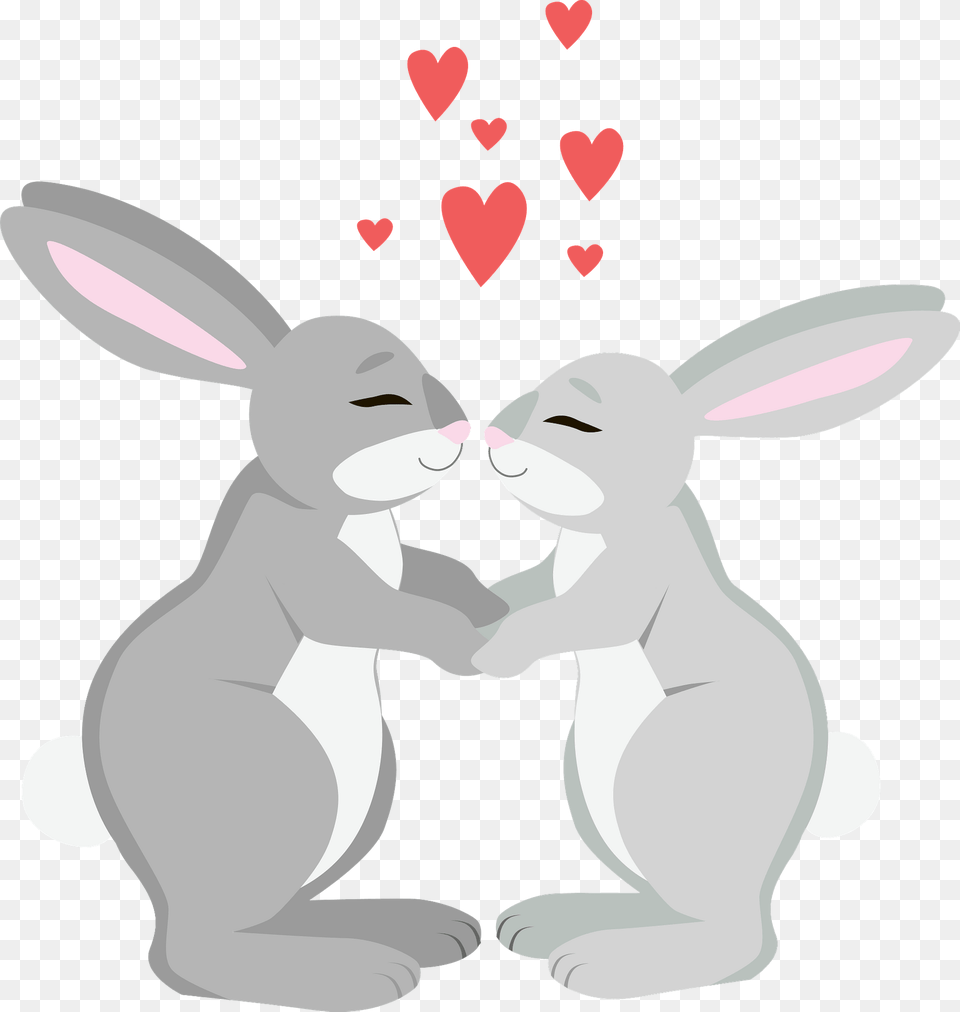 Rabbits In Love Clipart, Animal, Mammal, Face, Head Png