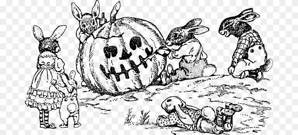 Rabbits Jackolantern, Gray Png Image