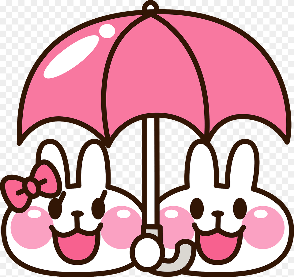 Rabbits Using An Umbrella Clipart, Canopy, Bulldozer, Machine Free Png Download