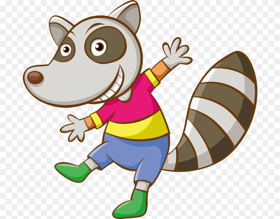Raccoon Cartoon Funny Animal Character, Fish, Sea Life, Shark Free Png