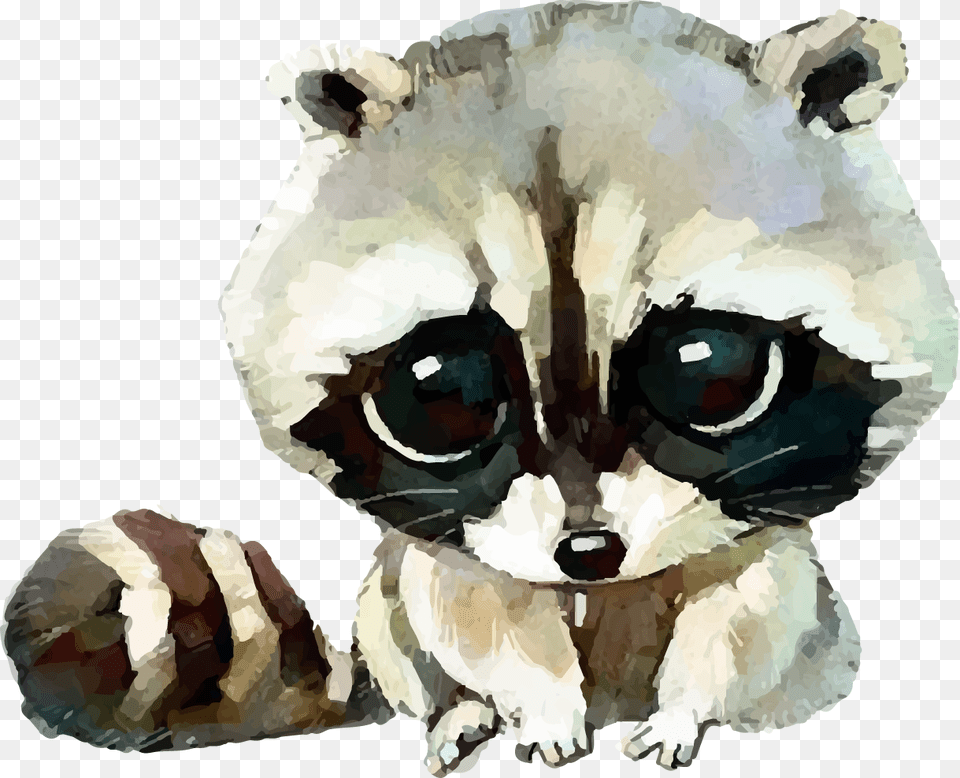 Raccoon Dog Squirrel Cuteness Drawing Cute Watercolor Animals, Adult, Male, Man, Person Free Transparent Png