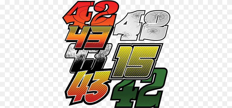 Race Car Numbers Number Kits Racegraphicscom Racing Number Fonts, Symbol, Text, Advertisement, Art Png Image