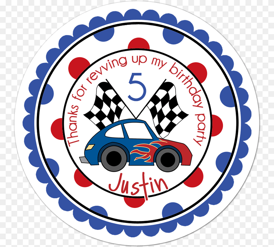 Race Car Wide Polka Dot Border Personalized Sticker Presidents Day 2020 Clip Art Free, Transportation, Vehicle, Machine, Wheel Png Image