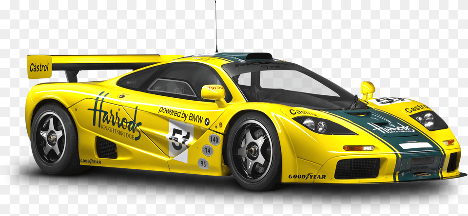 Race Car Yellow Mclaren F1 Gtr, Alloy Wheel, Vehicle, Transportation, Tire Free Png Download