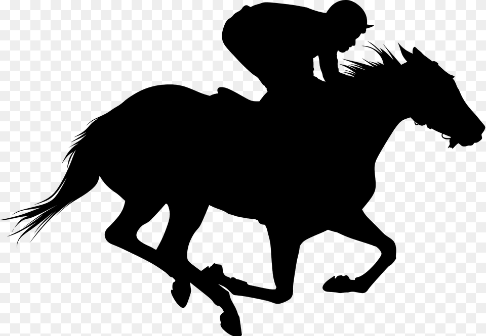 Race Horse Silhouette, Animal, Mammal, Adult, Male Free Transparent Png