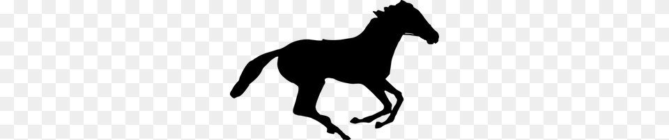 Race Horse Silhouette Clip Art, Gray Free Png