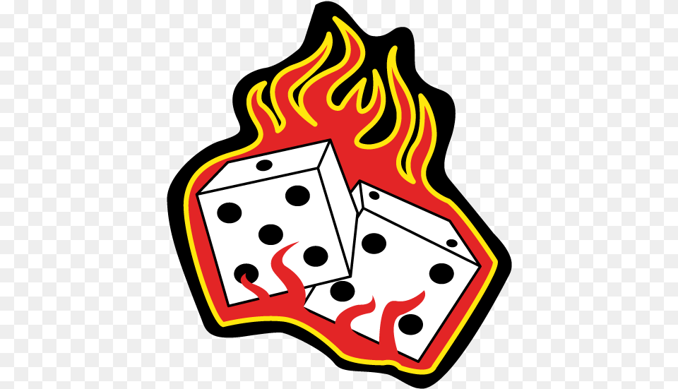 Racer Dice Simple Gambling Fire Vector Flame Dice Dice On Fire Clipart, Food, Ketchup, Game Free Png Download