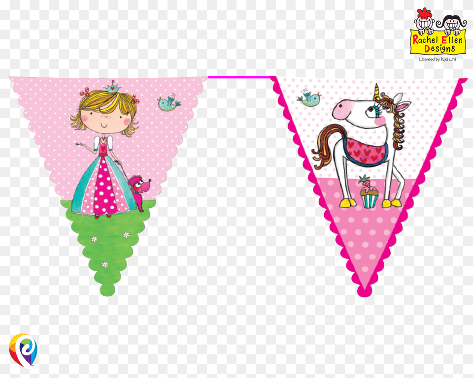 Rachel Ellen Designed Partyware Princess Theme Flag Bunting, Triangle, Child, Female, Girl Free Transparent Png
