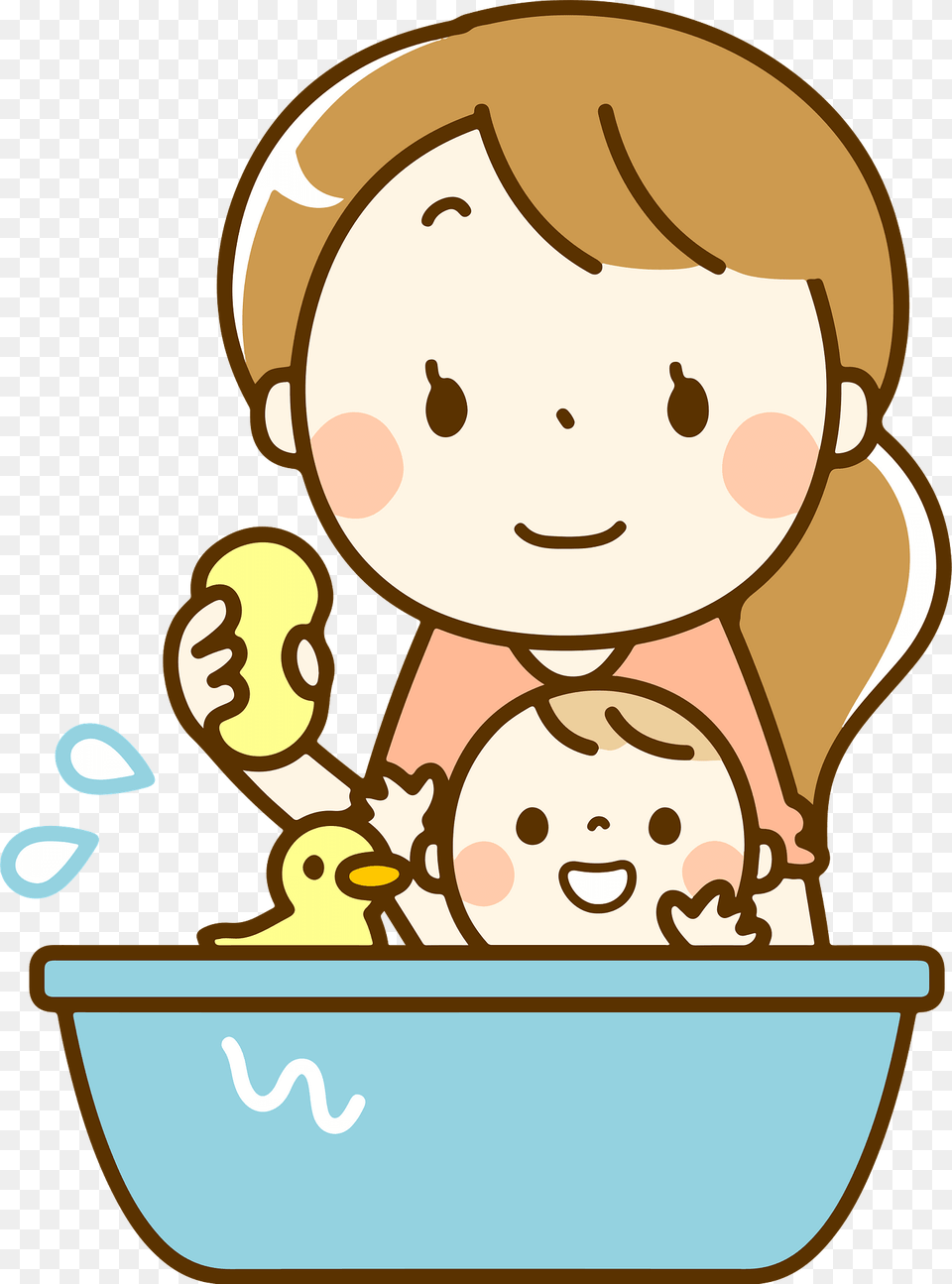 Rachel Mother Is Giving Baby A Bath Clipart, Washing, Person, Tub, Head Free Transparent Png