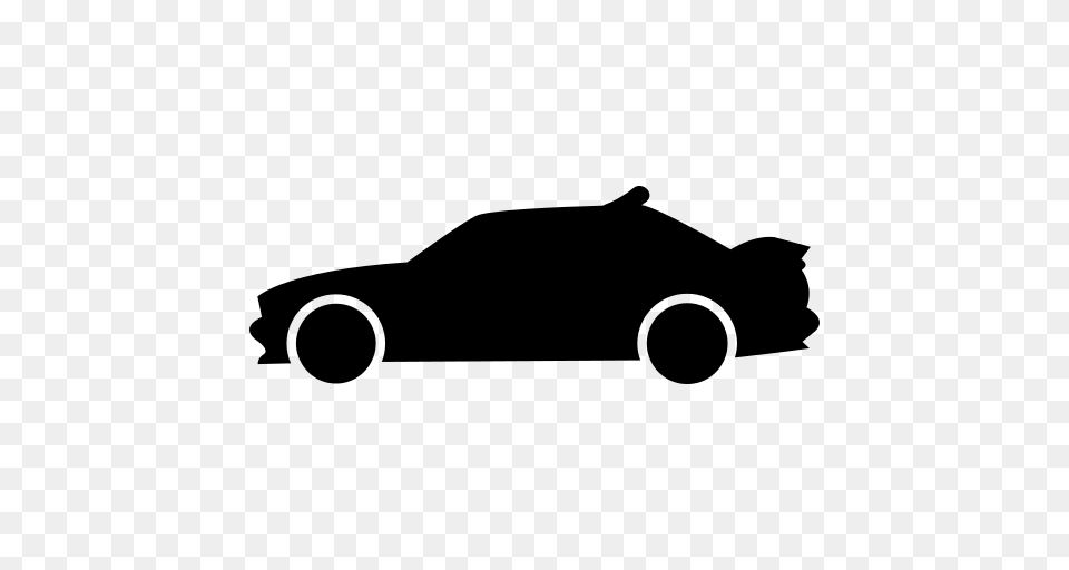 Racing Car Side View Silhouette Icon, Gray Free Png