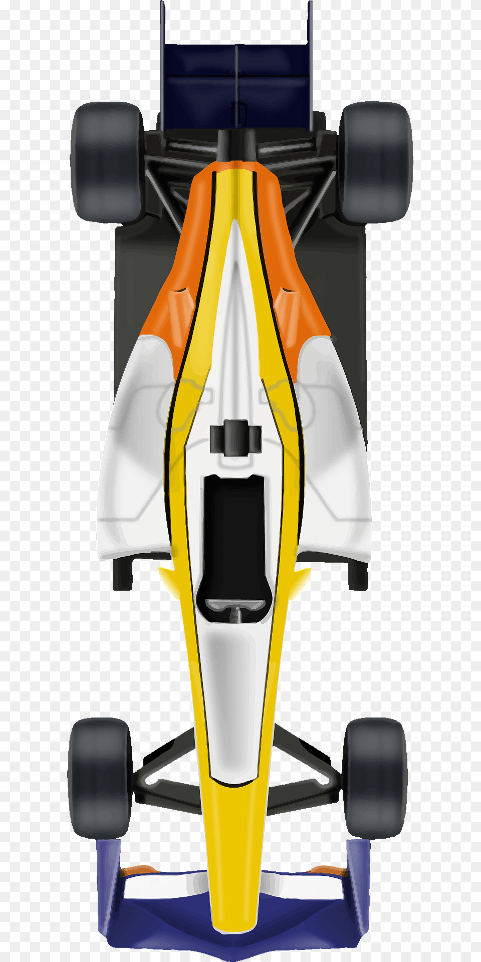 Racing Car White Orange And Yellow Clipart, Auto Racing, Formula One, Vehicle, Race Car Png Image