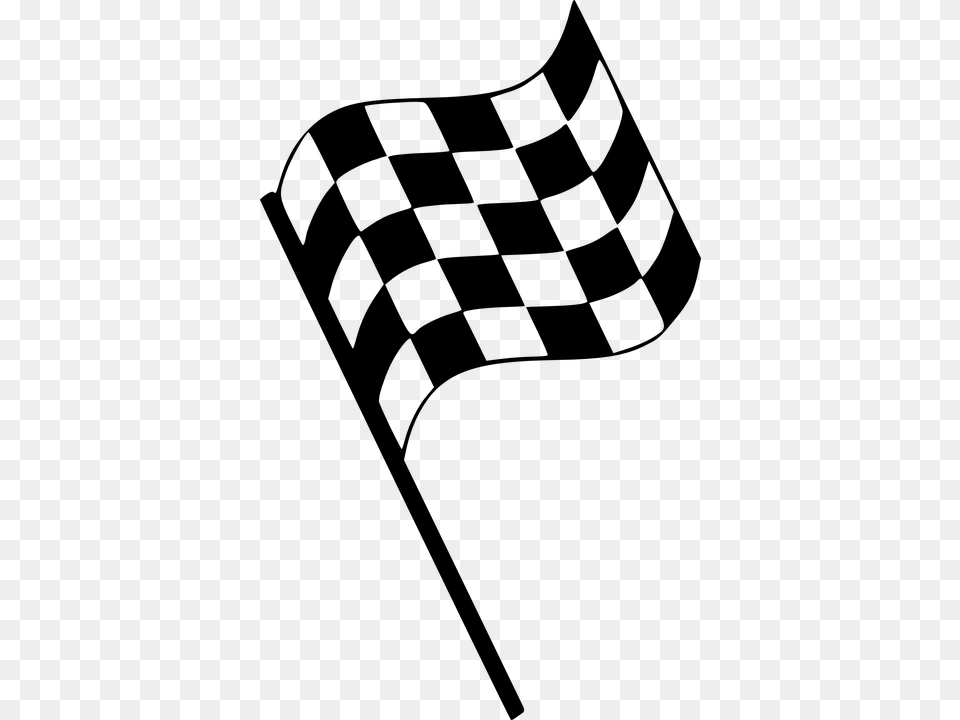 Racing Flag Clipart, Gray Png