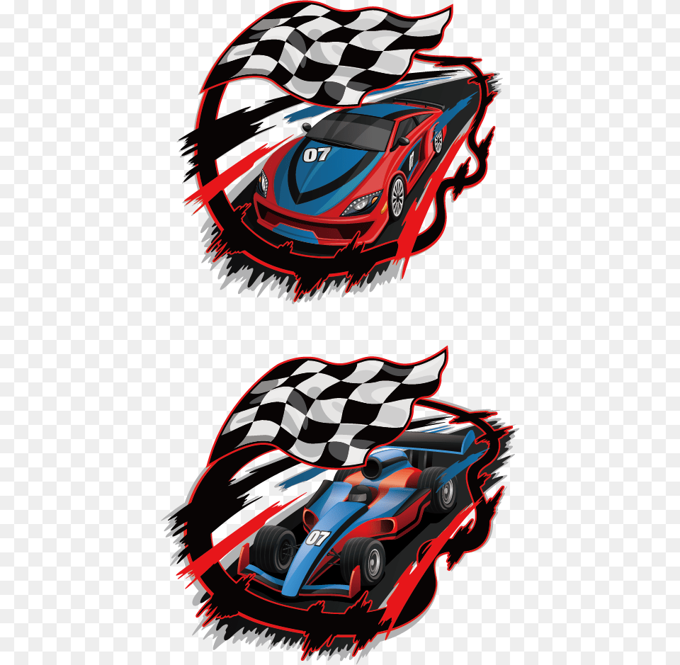 Racing Flag With Car, Sports Car, Transportation, Coupe, Vehicle Free Transparent Png