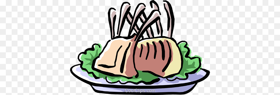 Rack Of Lamb Royalty Vector Clip Art Illustration, Meal, Lunch, Cutlery, Fork Png Image