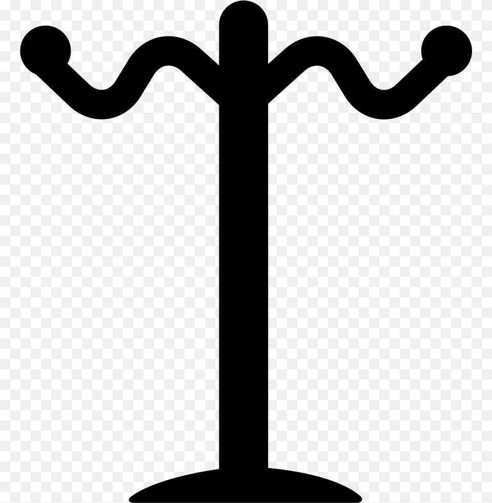 Rack Of Tall Thin Shape For Hanging Clothes Perchero Icon, Cross, Symbol, Coat Rack, Furniture Free Png