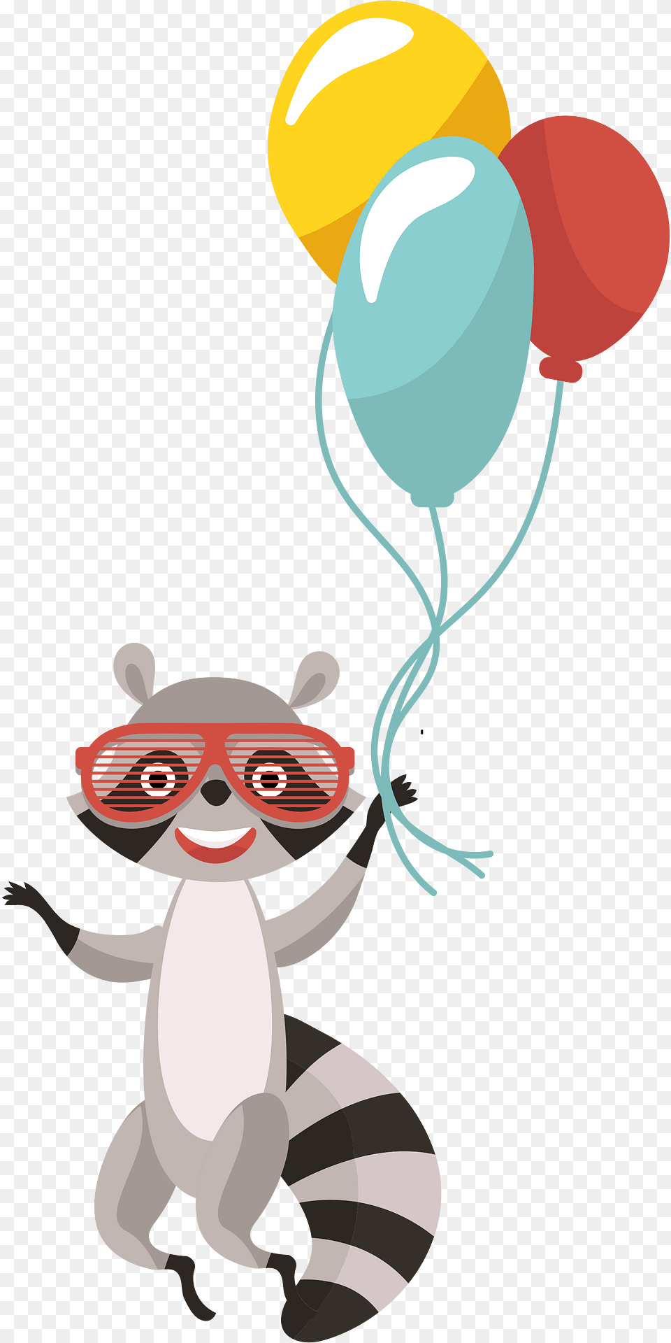Racoon Flying On Air Balloons Clipart, Balloon, Baby, Person, Face Png