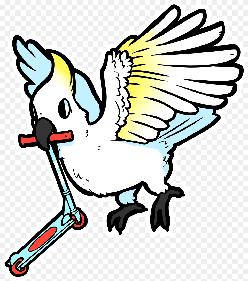 Rad Cockatoo Cartoon, Animal, Bird, Parrot, Person Png