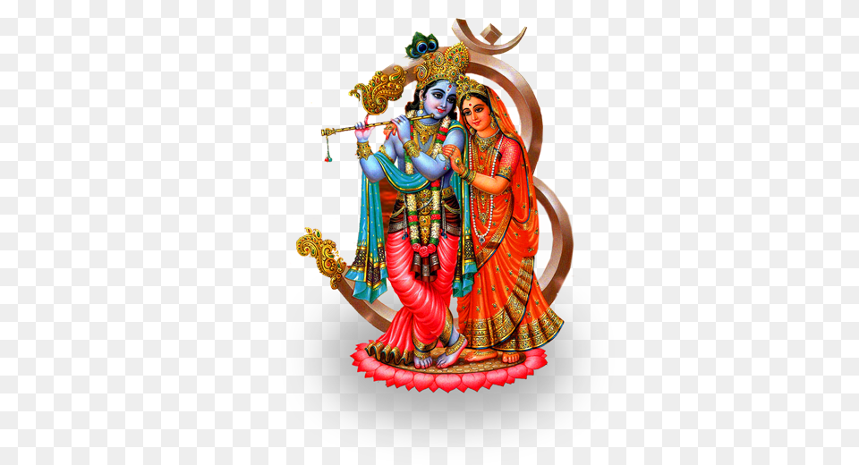 Radha Krishna With Om, Adult, Bride, Female, Person Free Png