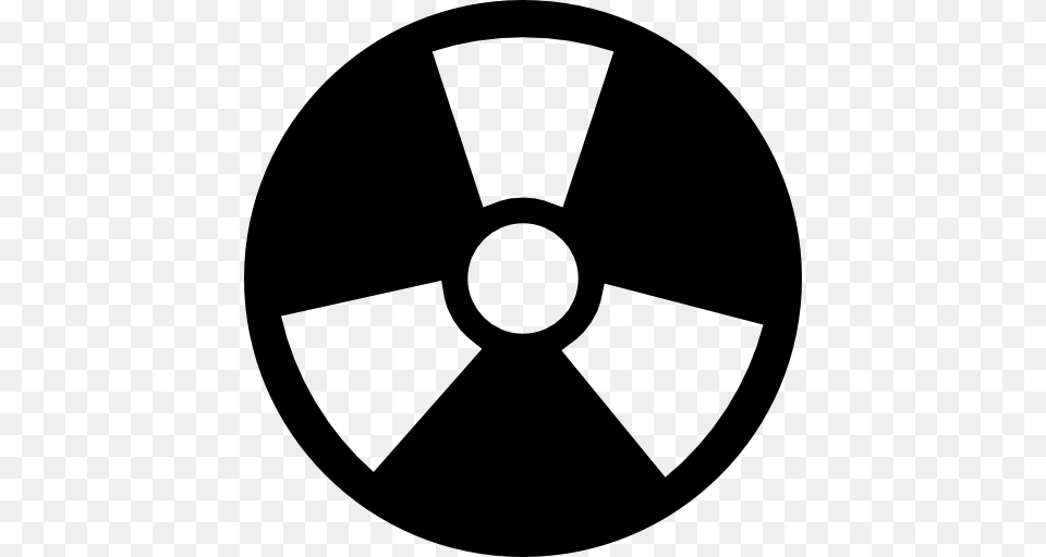 Radiation Circular Symbol With Three Rays, Disk Png