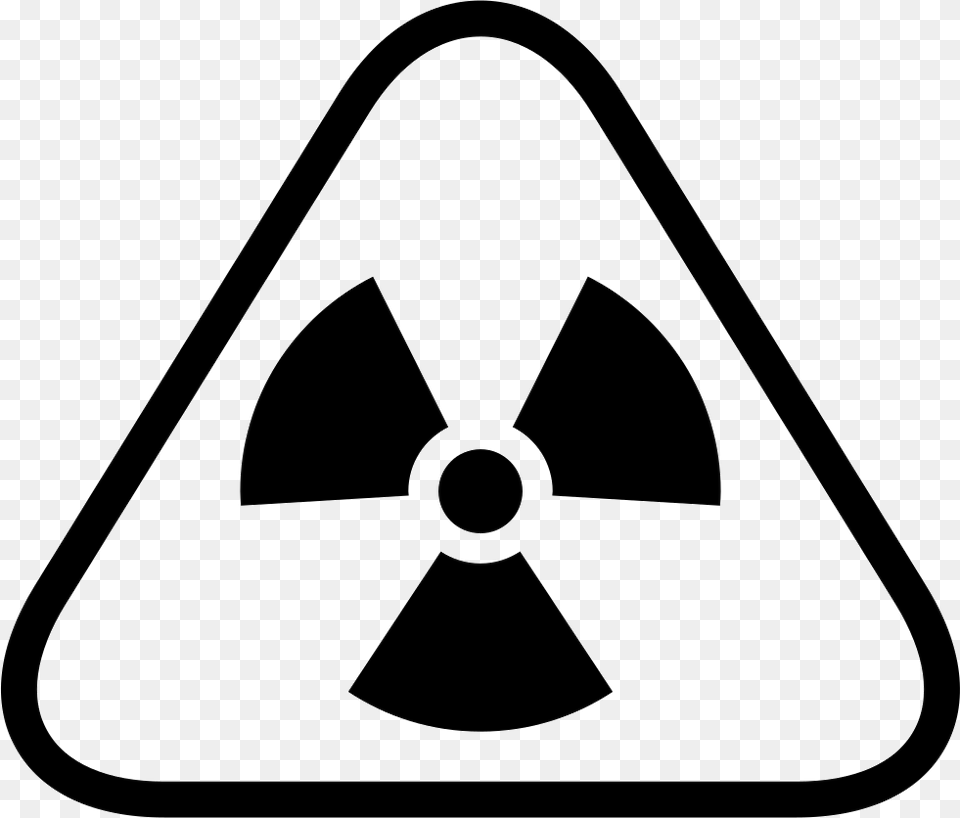Radiation Warning Triangular Sign Black And White Radiation Sign, Symbol, Device, Grass, Lawn Png Image