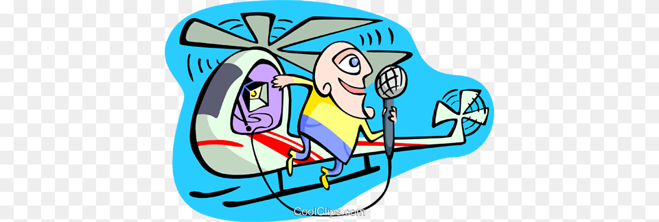 Radio Announcerhelicopter Royalty Vector Clip Art, Electrical Device, Microphone, Baby, Person Free Png Download