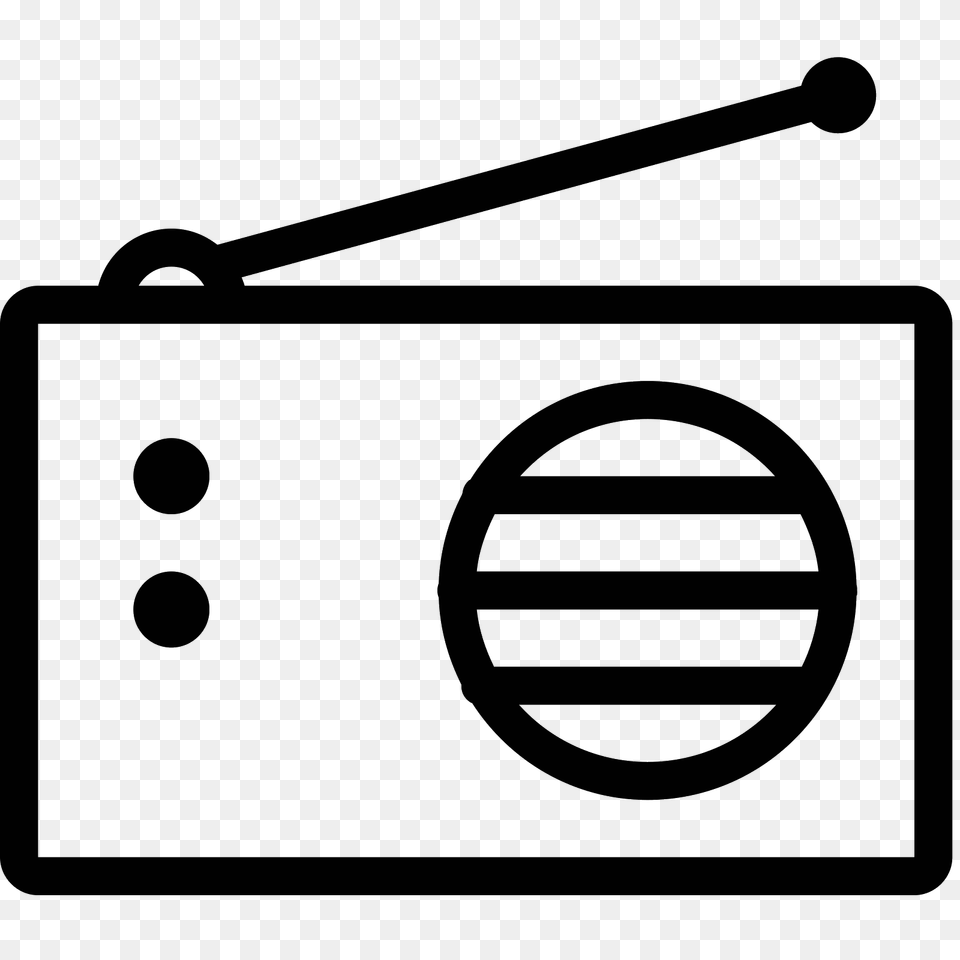 Radio Icon, Gray Free Transparent Png