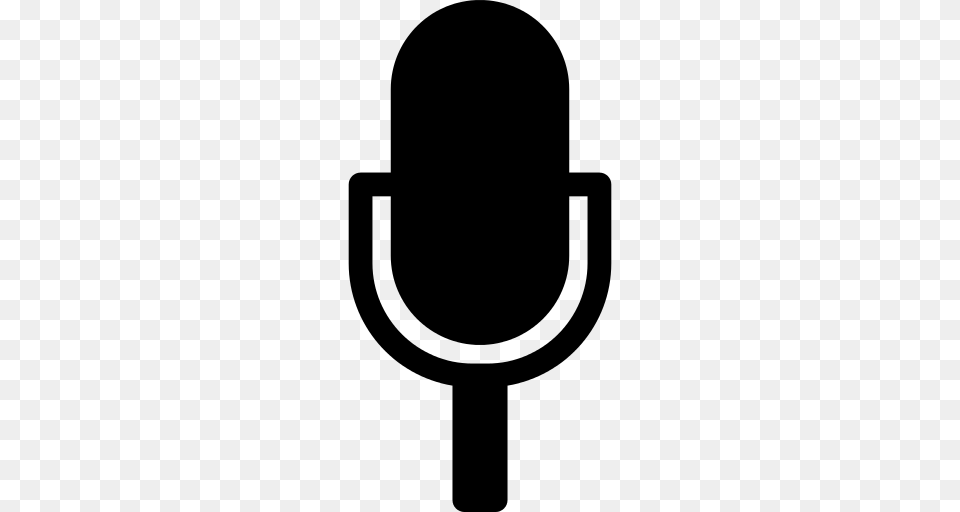 Radio Mic Icon, Gray Png