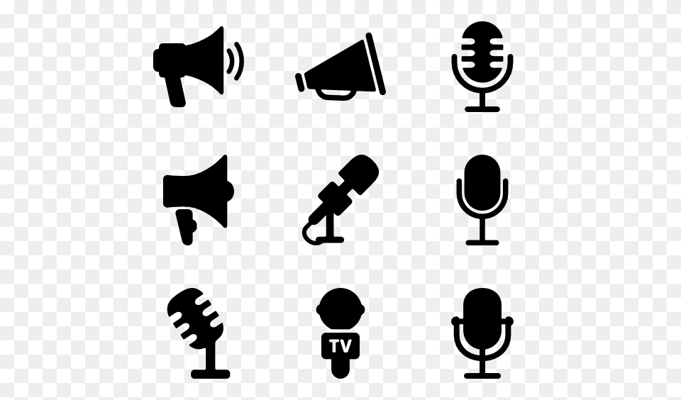 Radio Microphone Icon Clipart Collection, Gray Png Image