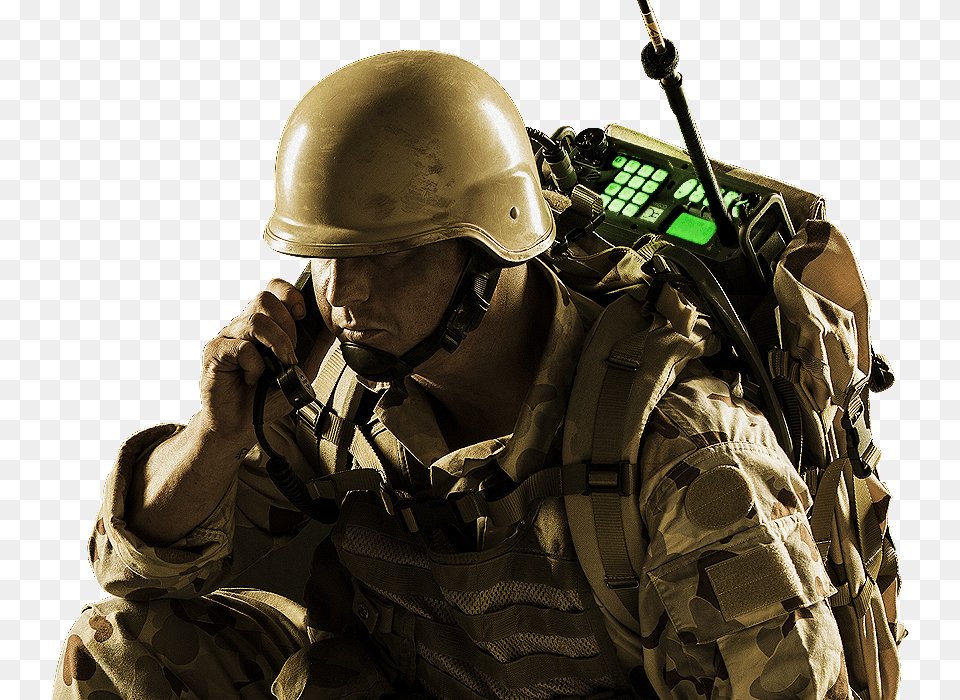 Radio Military, Helmet, Adult, Person, Military Uniform Png