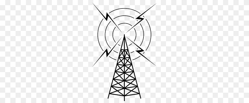 Radio Tower Clip Art Look, Cable, Power Lines, Electric Transmission Tower Png