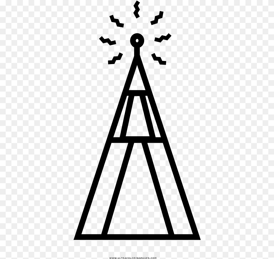 Radio Tower Coloring Page, Gray Free Transparent Png