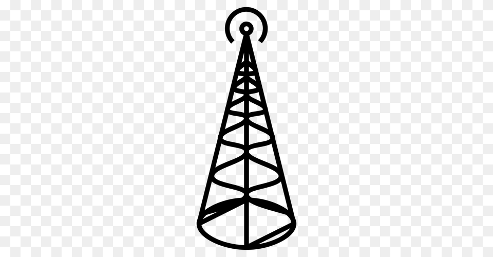 Radio Transmitter Antenna With Round Base Vector Illustration, Gray Free Transparent Png