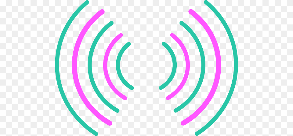 Radio Waves Pink Turquoise Clip Art For Web, Spiral Png