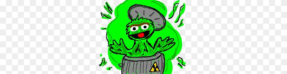 Radioactive Oscar The Grouch Drawing, Green, Baby, Person, Plant Png Image