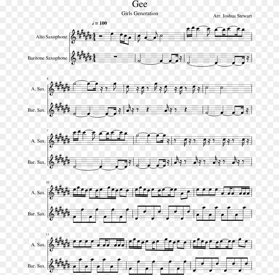 Radioactive Tenor Sax Sheet Music, Gray Free Png