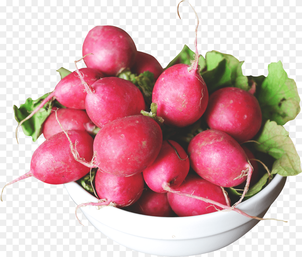 Radish In A Bowl Radish, Food, Produce, Plant, Vegetable Free Png