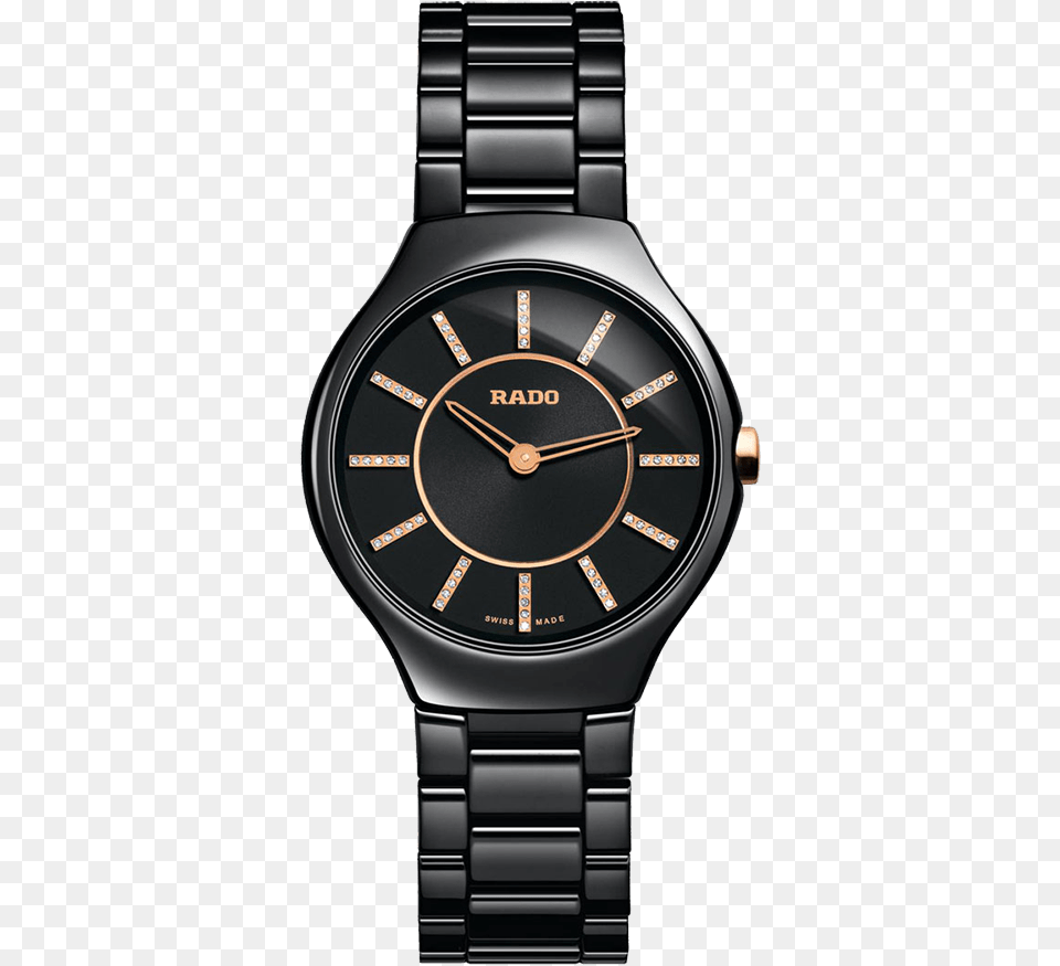 Rado True Thinline Diamonds Ladies Watch Black Watch For Ladies Rado, Arm, Body Part, Person, Wristwatch Free Png