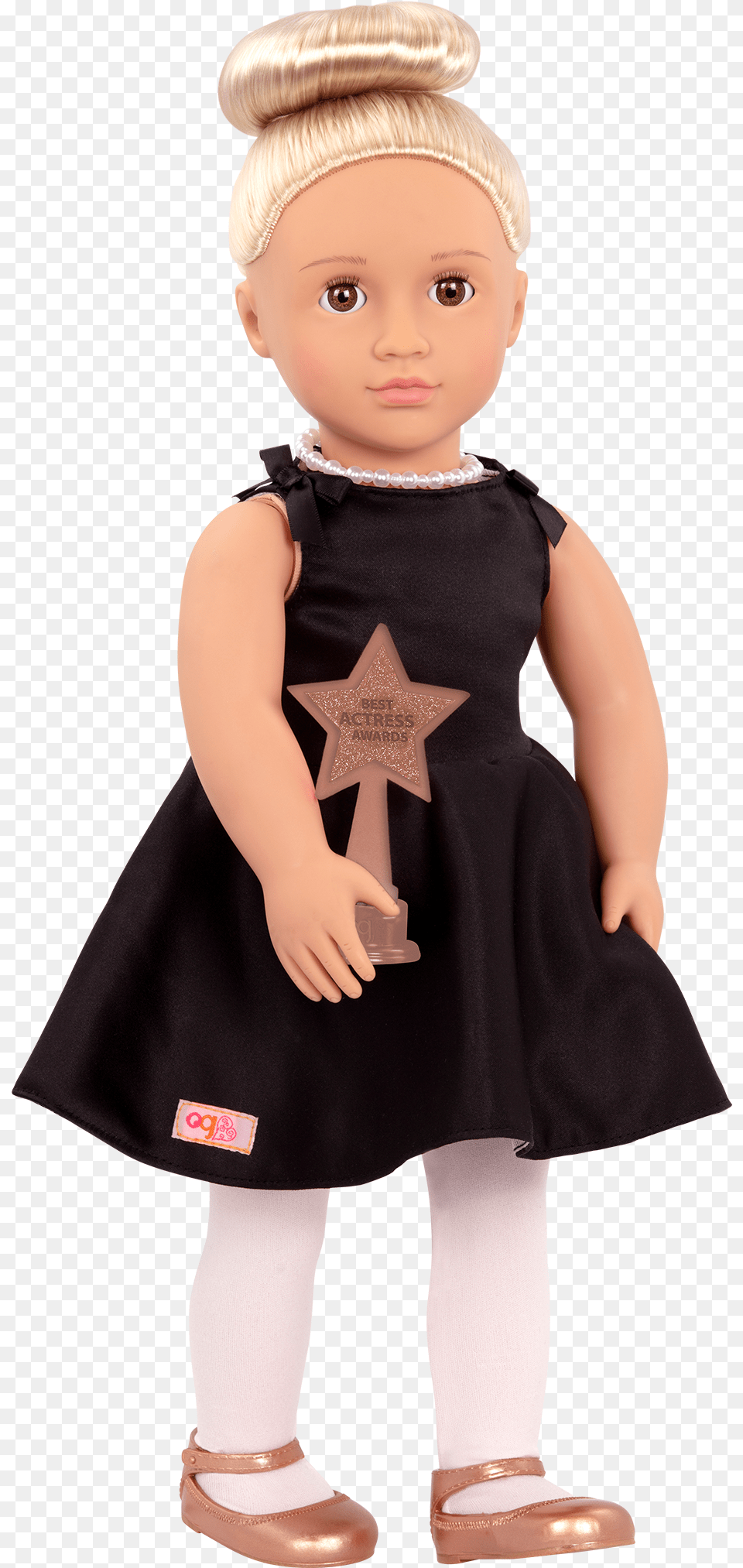 Rafaella Regular 18 Inch Actress Doll Holding Award Our Generation Rafaella, Toy, Person, Girl, Child Free Png