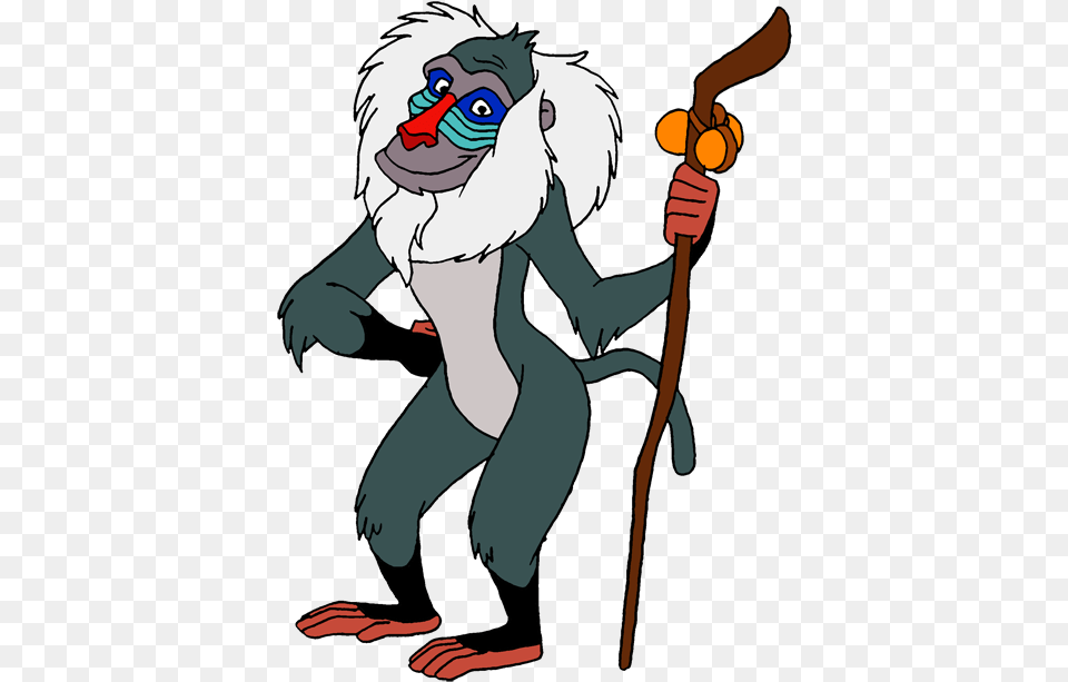 Rafiki Transparent Picture Lion King Characters, Baby, Person, Stick, Book Free Png Download