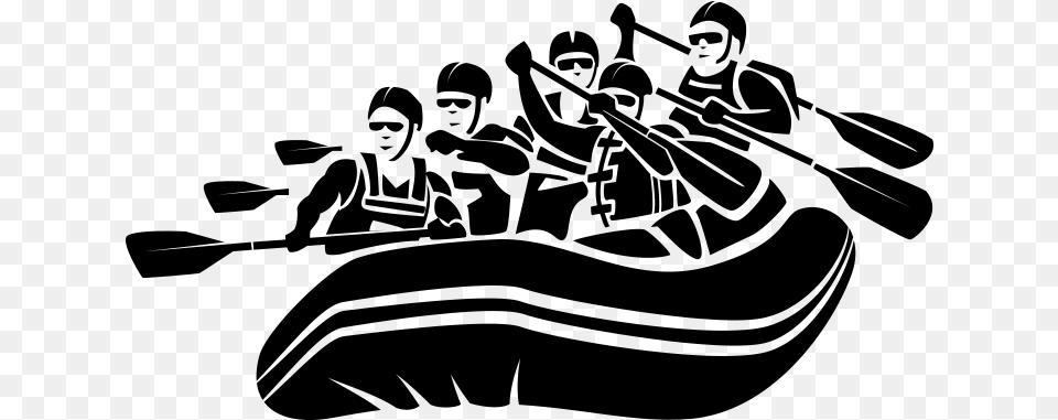 Raft Boat Vector And Transparent The Graphic Rafting Black And White, Gray Free Png