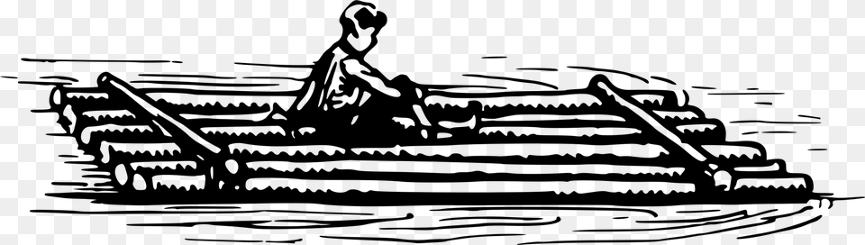 Rafting Lifeboat Whitewater Log Raft Clip Art, Gray Free Transparent Png