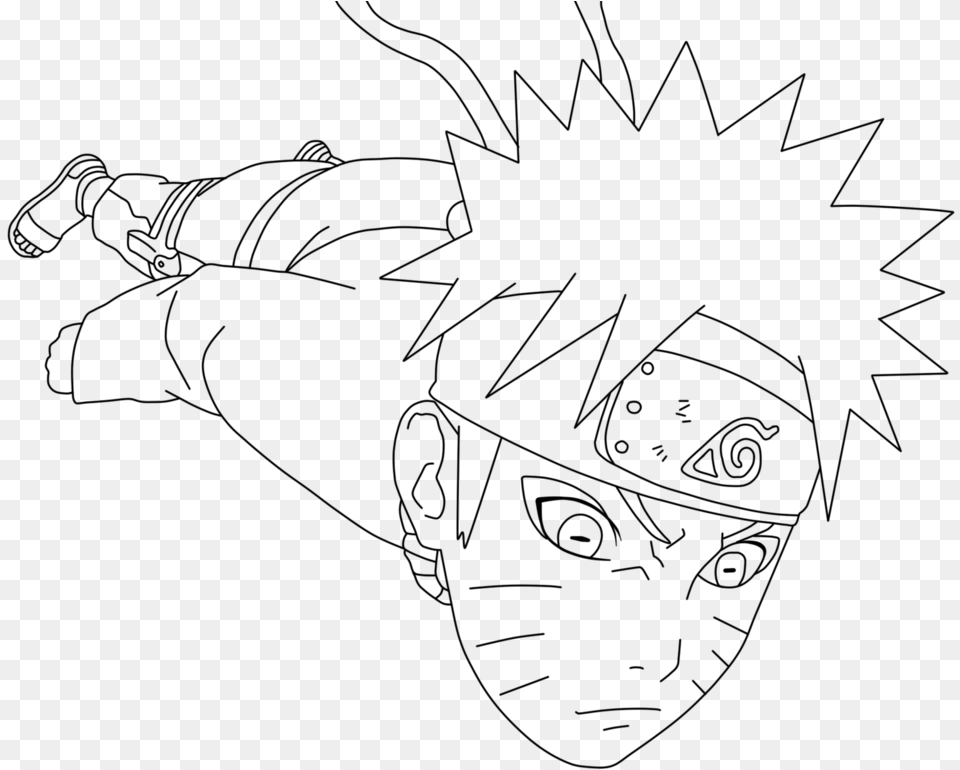 Rage Drawing Naruto Uzumaki Clip Library Library Naruto Sage Mode Lineart, Gray Free Png Download