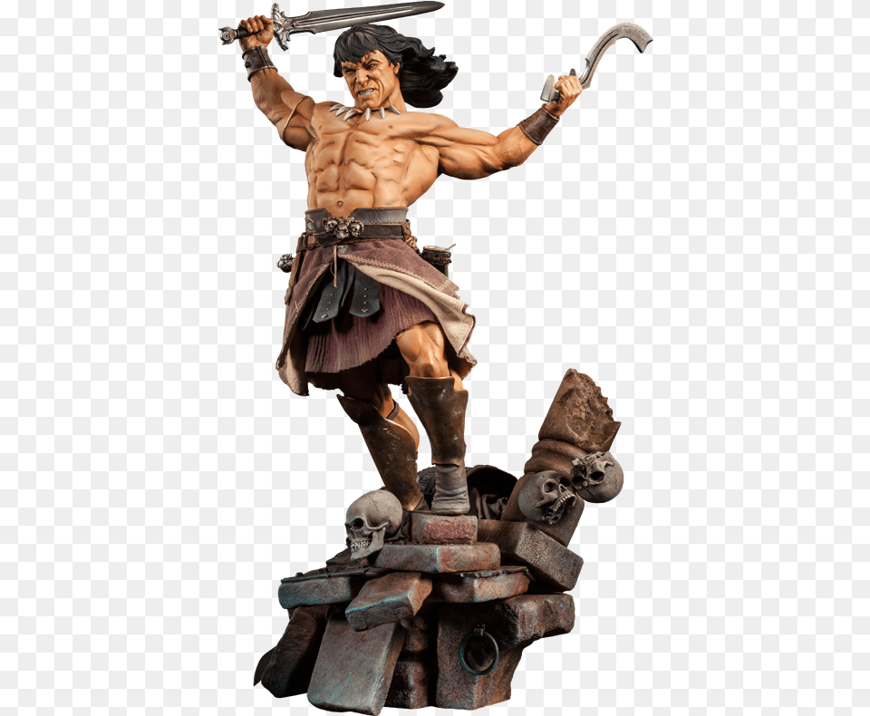 Rage Of The Sculpture Of Conan, Bronze, Sword, Weapon, Adult Free Png Download