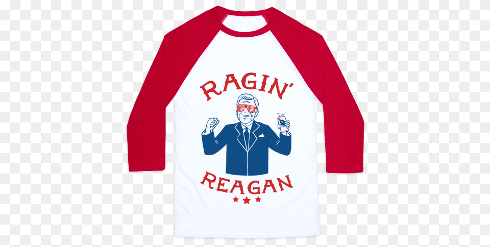 Ragin Reagan Baseball Tee Lookhuman, Sleeve, Shirt, Long Sleeve, Clothing Free Png