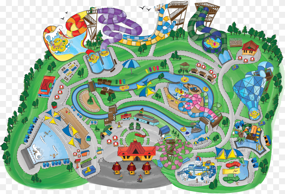 Raging Waves Illinois Largest Wild Waves Map 2018, Water, Amusement Park, Water Park, Birthday Cake Free Png Download