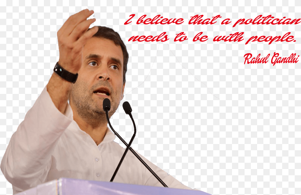 Rahul Gandhi Quotes Transparent Rahul Gandhi39s Quotes For Students, Person, People, Microphone, Crowd Png Image