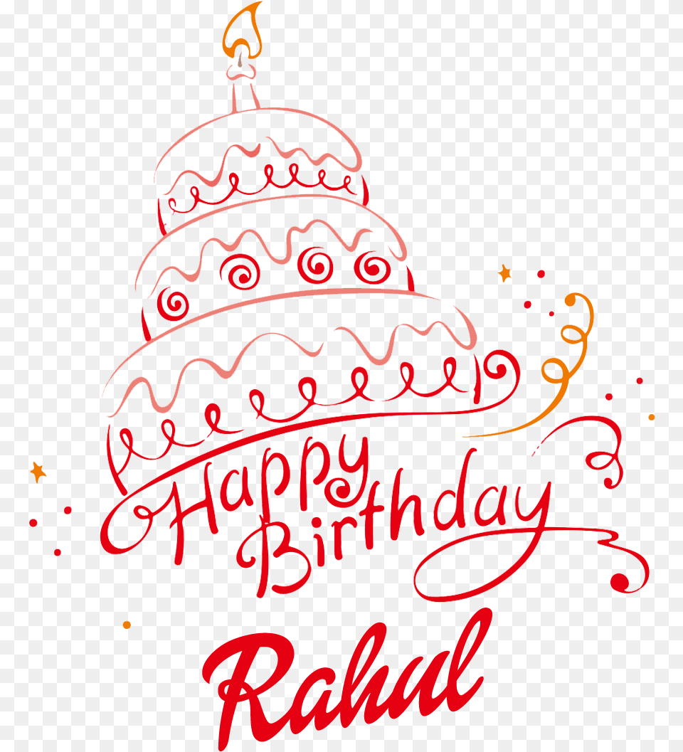 Rahul Happy Birthday Vector Cake Name Elin, Text Free Png