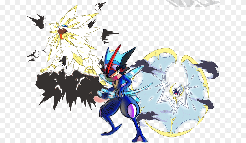 Raibow Greninja O Ash Greninja Mas Com Apenas Seu Pokmon Sun E Moon Lunala, Dragon, Baby, Person Png