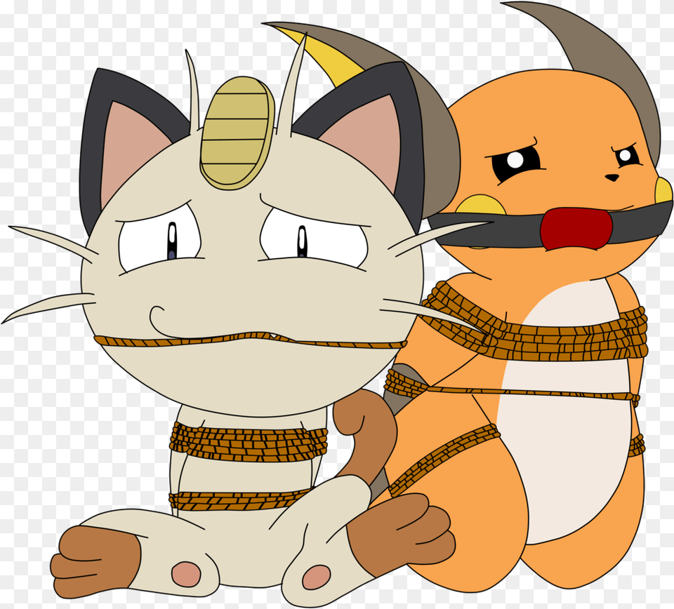 Raichu Comic Clipart Cat Pikachu Raichu Meowth Tied Up, Cartoon, Baby, Person Free Png Download